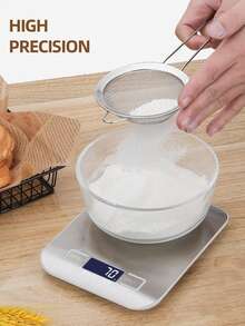 Kitchen Electronic Scale,High Precision Food Scale With Stainless Steel Panel,LCD Display,Food Scale,Italian Handheld Coffee Scale,Baking Tool,Kitchen Accessories. Suitable For Kitchen Baking And Cooking,Weight Loss And Nutritional Diet,Accurate Weighing For Tea.(Battery Not Included)