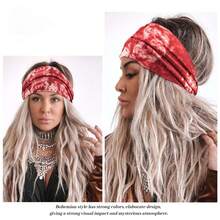 Faixas de cabelo natalinas em estilo boêmio, modernas, europeias e americanas. Conjunto com faixa, presilha e elástico de cabelo. Ideal para faculdade, Halloween, estilo boêmio, com estampa tie-dye. Faixa larga para cabeça, perfeita para yoga ou esportes. Colorida e estampada. Acessórios de cabelo para cuidar da pele, adequados para cabelos longos e curtos. Linda e versátil. Bandana feminina macia e confortável.
