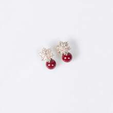 1 Set/3 Stücke hochwertiger Schmuck-Set mit Süßwasserperlen & kubischem Zirkonia, bestehend aus Ohrringen und Halskette, geeignet für Damen Alltag, Party, Feiertage, als Geschenk
