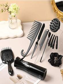 15 Piezas Juego de Cepillos y Peines para Peinado, 3/13 Piezas Peines, Peines de Púa, Peines de Cola de Rata, Cepillos de Bordes, Cepillos de Cabello, Rociador de Alta Presión, Horquillas, Anillos para el Cabello, Peines de Dientes Anchos, Gorros de Baño, Trenzadores de Cabello, Adecuado para Todo Tipo de Peinados, Vuelta al Colegio, Esenciales de Viaje y Vacaciones, Accesorios de Cabello para Mujeres