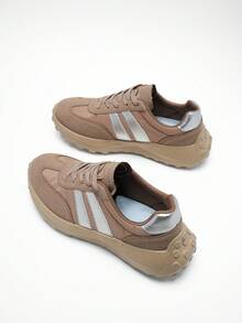 DareSee 女士休闲运动鞋，春秋新款卡其色系带透气低帮鞋，户外徒步防滑跑步鞋，适合音乐节、Y2KFest、返校季、秋季、圣诞节、冬季等场合，也是圣诞礼物的理想之选。 - 卡其色 - 查看 6