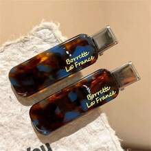 2 件时尚醋酸纤维侧刘海，鳄鱼发夹，优雅发饰，扁平爪夹，鳄鱼发夹，发夹，发夹，发夹 - 多色 - 查看 14