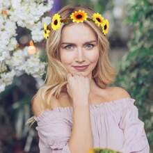 5 buc bentiță boemă cu model de floarea-soarelui, accesorii de păr cu coroană de margarete pentru mireasă, fotografie de călătorie pe plajă, accesorii de păr, coroane, diademă