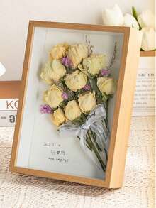 乾花相框，DIY 3D中空木製標本框架，模型展示架，相片框 - 原木色 - 查看 2