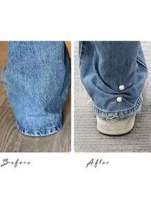 3pcs Adjustable Trousers Length Clips, Non-Damaging Dual Pearl Brooch, Waist & Hem Tighteners