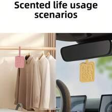 1pc Refillable Hanging Air Freshener - 30-Day Floral Scent For Car Closet Shoe, Long Lasting Vehicle Accessory With Gift Ribbon