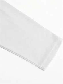 Maglietta a maniche lunghe casual a blocchi di colore bianco e nero con motivo 3D, adatta per attività all'aperto, top traspirante a collo tondo, lavabile in lavatrice, versione regolare, design alla moda, moda streetwear, struttura durevole - Multicolore - Visualizzare 5