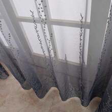 2 Peças Cortinas de Bordado Modernas com Canaleta para Vareta, Decoração de Janela para Quarto, Sala de Estar, Quarto de Bebê
