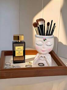Multifunctional Makeup Brush Storage Barrel, Pen Container, Ornaments, Vases, Bathroom Dresser Office Desktop Multifunctional Storage Box, Suitable For Restaurants, Bathrooms, Rooms And Other Places.White/ Multifunctional Makeup Brush Storage Barrel, Pen Container, Ornaments, Vases, Bathroom Dresser Office Desktop Multifunctional Storage Box, Suitable For Restaurants, Bathrooms, Rooms And Other Places.