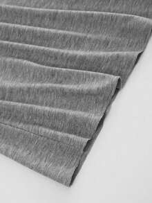 Áo ba lỗ cổ tròn in họa tiết đồ họa cỡ lớn cho nữ, Áo ba lỗ mùa hè thường ngày - Màu Xám nhạt - Xem 4