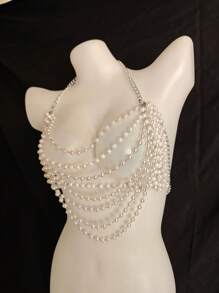 Sexy Lingerie Sexy Body Chain For Women, Men & Crossdressers – Acrylic, Crystal, Sequins Chest Harness,Pear Sexy Bra Hollow-Out Pendant Vest, Hot Girl Bra Accessories For Nightclubs, Parties, Hotels, Carnivals, Couples