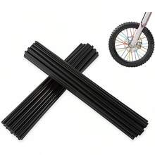 Spoke Skins Spoke Covers: 8-21 Inch Rims Protector & Decoration For Dirt Bike |   Bike |   Bicycle |   Wheelchair |   Motorcycle - 72Pcs - Black - View 1