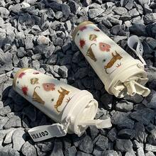 bablov 500ml铃兰水杯轻奢高端便携咖啡杯陶瓷内胆杯高颜值男女通用水杯车载户外便携杯 - 彩色 - 查看 4