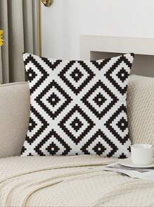 2 fundas de cojín bohemias para exteriores de 45,72 cm x 45,72 cm, fundas decorativas de tiro en blanco y negro para muebles de patio, jardín, porche - con cremallera, lavables a máquina, de poliéster, cojines para sofá
