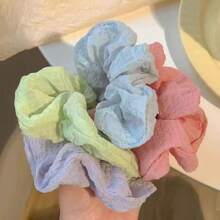 7 pièces Chouchous pour cheveux style marguerite/crème fouettée, élégants et polyvalents, pour le printemps/été, supports de queue de cheval, élastiques à cheveux, bandes en caoutchouc pour cheveux