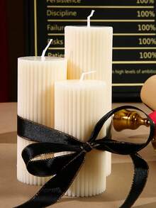 2 件/1 件，奢华法式复古圆柱香薰蜡烛 - 无烟香薰，适用于家居装饰、婚礼、婚礼装饰、派对和浪漫氛围 | 摄影道具、礼品创意、优质大豆蜡烛、万圣节、秋季、礼品、白色蜡烛 - 白色 - 查看 4