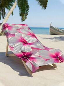 1pc Microfiber Beach Towel With Rose Flower Pattern, Quick-Drying Beach/Bath Towel Suitable For Adults, Travel, Summer, Sports, Swimming, Pool, Yoga, Camping, Large 90*180 Or Small 70*140