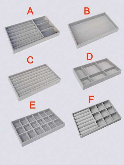 六屉可叠放首饰收纳托盘套装，适用于耳环、戒指、小饰品和化妆品，可作项链展示柜、手镯收纳盒，托盘可拆卸，女士收纳整理盒，旅行必备，返校必备，房间装饰
