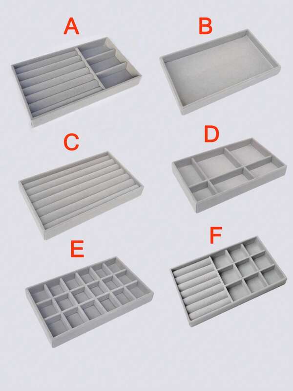 Stackable Jewelry Trays Organizer, Closet Drawer Accessories Tray Set Of 6 Drawer Organizer For Earring, Ring, Gadgets & Cosmetics, Display Organizer Necklace Storage Showcase Bracelet Removable TrayFor Women Storage Organizer Travel Essentials Back To School