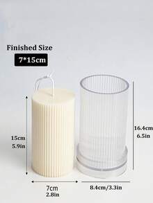 DIY Striped Cylinder Cylindrical Candle Mold Flat Top Pinstripe Pillar Molds Plastic Acrylic Mould Candle Making Supplies Classical Column Wedding Home Decoration