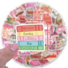 60 张粉色书卷贴纸乙烯基美学贴纸，可用于剪贴簿、日记、保险杠、滑板、水瓶、卡通、安全帽、汽车贴纸和贴花 - 彩色 - 查看 2