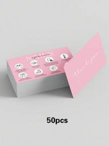 50pcs/Pack, Nail Care Instruction Cards, Suitable For Manicure Salon Customer Care Guide Business Cards,School Supplies,Back To School