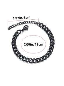 Herren Stilvoller schwarzer Figaroketten-Armband - 8 mm Breite, Gunmetall-Finish - Modeaccessoire & ideales Geschenk für ihn
