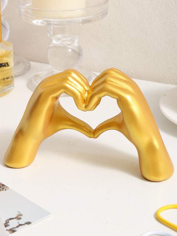 1 pièce Décoration du geste de la main d'amour, sculpture de doigt en forme de cœur d'art moderne, décoration de maison personnalisée, décoration de table de mariage créative, cadeau pour la Saint-Valentin et le Nouvel An