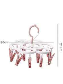 1/3pcs 16 Clips Portable Socks Cloth Hanger Rack Clothespin Folding Multifunctional Wardrobe Storage Cloth Hangers Plastic Drying Racks