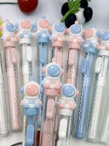 1pc/2pcs/3pcs/5pcs/6pcs/9pcs/10pcs/12pcs/15pcs Cartoon Push-Pull Erasers, Creative & Cute, Soft & Durable Rubber Material, Odorless, Clean Erasure Without Residue, Suitable For Students, Exams, Drawing, Children's Day Gifts - Cartoon Eraser - View 4