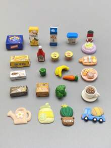 1个高度逼真的迷你双门冰箱，带包装盒，精细的厨房场景，创意爱好玩具，适合青少年，家用电器模型，装饰配件，采用优质ABS塑料制成，3种颜色可选，迷你冰箱玩具，迷你玩具食物，娃娃配件，减压玩具，感官玩具，微缩冰箱场景玩具 - 彩色 - 查看 9