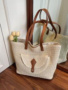 Dedoo 时尚简约的女士编织斜挎包，百搭休闲单肩包，适合夏季海滩度假，沙滩钱包，非常适合夏季、度假和日常使用，旅行必备品