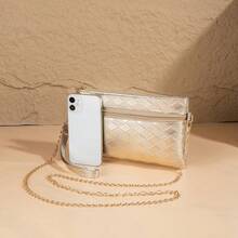 New Minimalist Fashion One Shoulder Diagonal Crossbody Bag, Lightweight Clutch Handbag, Versatile Evening Bag - Gold - View 5