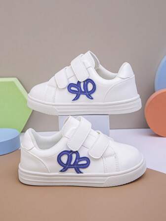 Fashionable Neutral Casual Hook And Loop Children's Sports Shoes Suitable For Both Boy And Girl, Pentagram Whiteboard Shoes, Very Suitable For Back To School Season
