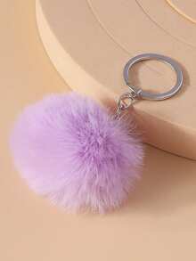 1pc Cute Faux Rabbit Tail Pom Pom Keychain, Unisex Commute Key Chain For Daily Wear Car Accessories Goth Y2k - Multicolor - View 13