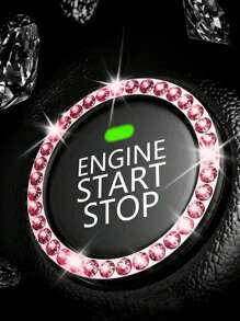 Car Interior 2-Piece Set Of Car Ignition Ring Decorative Ring Inlaid With Diamond Water Coaster Cross-Border Car Interior Supplies 4PCS