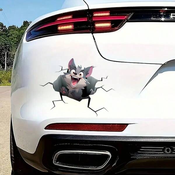 Animal Ripped Vinyl Car Decal Sticker, Suitable For Car Side Windows, Body, Rear Windshield Decoration