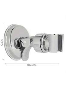 1 pièce Support ajustable pour pomme de douche, support mural de salle de bain en chrome avec forte ventouse, support universel monté au mur pour pomme de douche à main, sans perçage requis