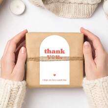 50pcs Thank You Stickers For Rectangular Gift Wrapping Airplane Box Sealing Stickers Black White Pink Gift Packaging Stickers