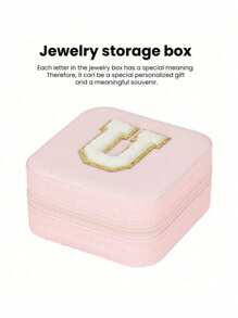 1 pièce Boîte de rangement à bijoux de voyage, cadeau pour femme, mini organiseur à bijoux, support pour colliers et boucles d'oreilles avec miroir, rose, accessoires de voyage essentiels, cadeau pour la fête des mères, pour les vacances à la plage, la collection de salle de bain, la collection de chambre à coucher, cadeau pour la fête des pères