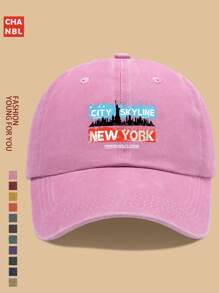 1 Stück "NEW YORK" Mütze mit witzigem Muster und NYC Skyline Grafik, modisches Design Hip-Hop, schwarze LKW Fahrer Mütze, atmungsaktiv & bequem, unisex Retro weiche Crown verstellbar Kappe, geeignet für alle Jahreszeiten, ideal als Geschenk für Stadtpatrioten, Outdoor Radfahren, Sport, Wandern, Angeln, Urlaub