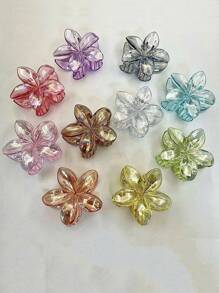 4 Stück Frauen Y2K Blumen-förmige Laser Meerjungfrau Haarclips, Große Größe: 8cm/3,15 Zoll, Rosa/Weiß/Blau/Gelb, leichtes Kunststoff Haarclips, modisch, vielseitig, elegant, minimalistisch, einfarbige Haaraccessoires geeignet für den täglichen Gebrauch, Lässig-Partys, Arbeitswegeverkehr, exklusive Haarstyling zum Hochbinden von Haaren, Dutt, Gesichtwaschen, Baden, Schminken und Kombinieren von Kleidung mit Accessoires, Kopfbedeckungen, Ornamente und Clips, Schul-Valentinstag Haarklammer Haarspangen Haargreifer Haarklammer