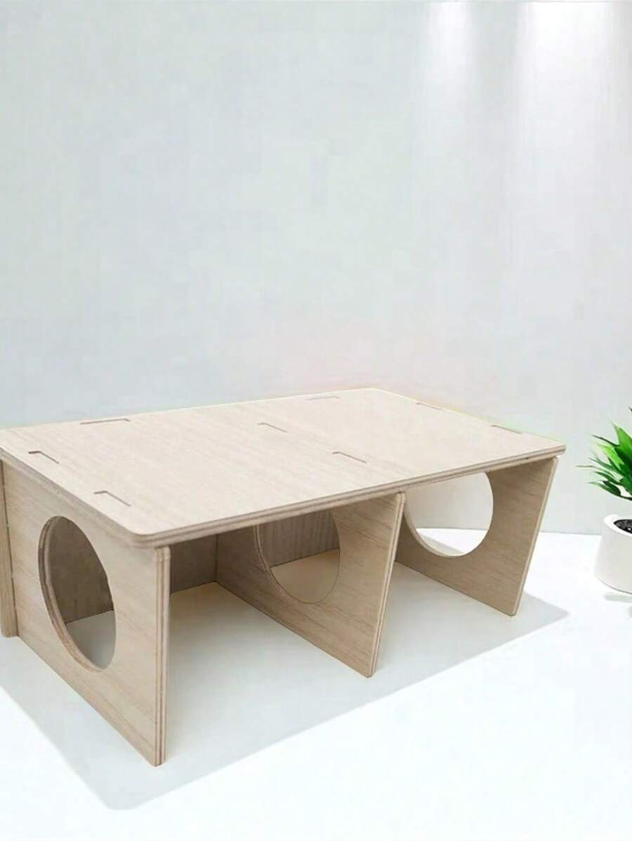 Hamster Squirrel Wooden Hideout House - Hedgehog Wooden House, Gerbil Wooden Nest, Guinea Pig Hideaway And Tunnel Exploration, Available In Small/Medium/Large Sizes