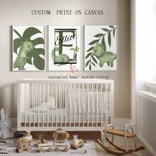 Custom Canvas Wall Art - Personalized Dinosaur Wall Art, Boys Room Decor, Set Of 3 Prints, Custom Name Poster, Dinosaur Print, Nursery Wall Art, Dinosaur Decor Frameless, High Quality Material, Unique Gift Idea Gifts Birthday Graduation Optional Frame,Graphic Print - Multicolor - View 9