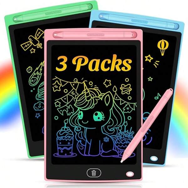 2pcs 10 Inch Color LCD Graffiti Drawing Board Multifunctional Writing Board Birthday Education Christmas And Birthday Gifts, Halloween, Thanksgiving Back To School Season Gifts
