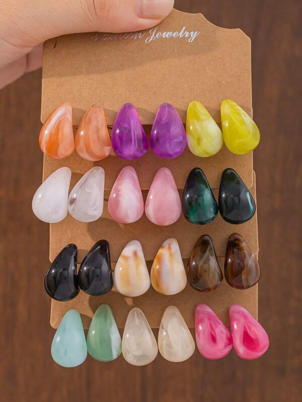 Europe & US Style Water Drop Earrings Set, Unique Luxury Elegant Earrings