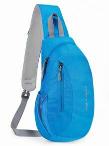 1 pieza Mochila de nailon, bolsa deportiva y de ocio para exteriores, bolsa de pecho para ciclismo, riñonera multiusos de gran capacidad y peso ligero, bolsa de mensajero impermeable para viajes
