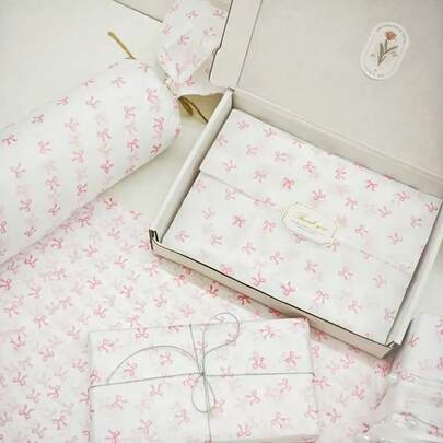 10/30/50 件粉色和黑色多色浪漫蝴蝶结礼品包装纸 - 优雅的蝴蝶结设计，适合节日、派对、生日、婚礼、礼品包装、花束