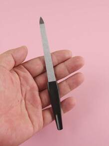 3 pièces de limes à ongles avec manche en plastique pointu, outils de polissage et de façonnage des ongles des doigts et des orteils, couleurs assorties