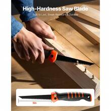 Keyhole Saw, 5 In Foldable Saw With Soft Grip Handle, Folding Drywall Saw With Triple Ground Teeth And Sharp Tip, For Drywall, Wood, PVC Pipes, Cement Board, Thin Sheets, Wall Panels - 5 In - View 2